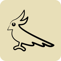 Icon Cockatoo. related to Domestic Animals symbol. glyph style. simple design editable. simple illustration