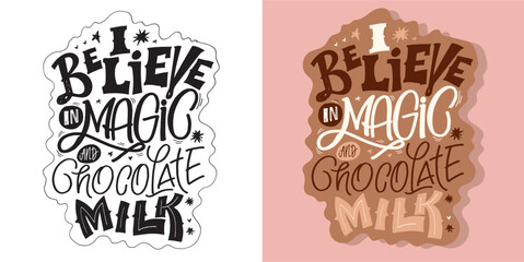 Fototapeta premium Cute hand drawn doodle lettering postcard, t-shirt design, tee art, mug print.