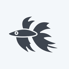 Icon Betta Fish. related to Domestic Animals symbol. simple design editable. simple illustration