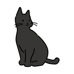 シンプルな黒猫のイラスト
