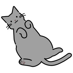 寝転がる猫のイラスト