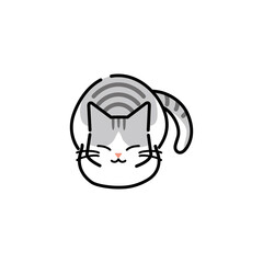 香箱座りをする猫のイラスト