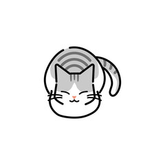 香箱座りをする猫のイラスト