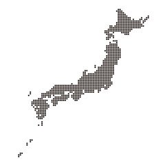 タイル状ドットの日本地図