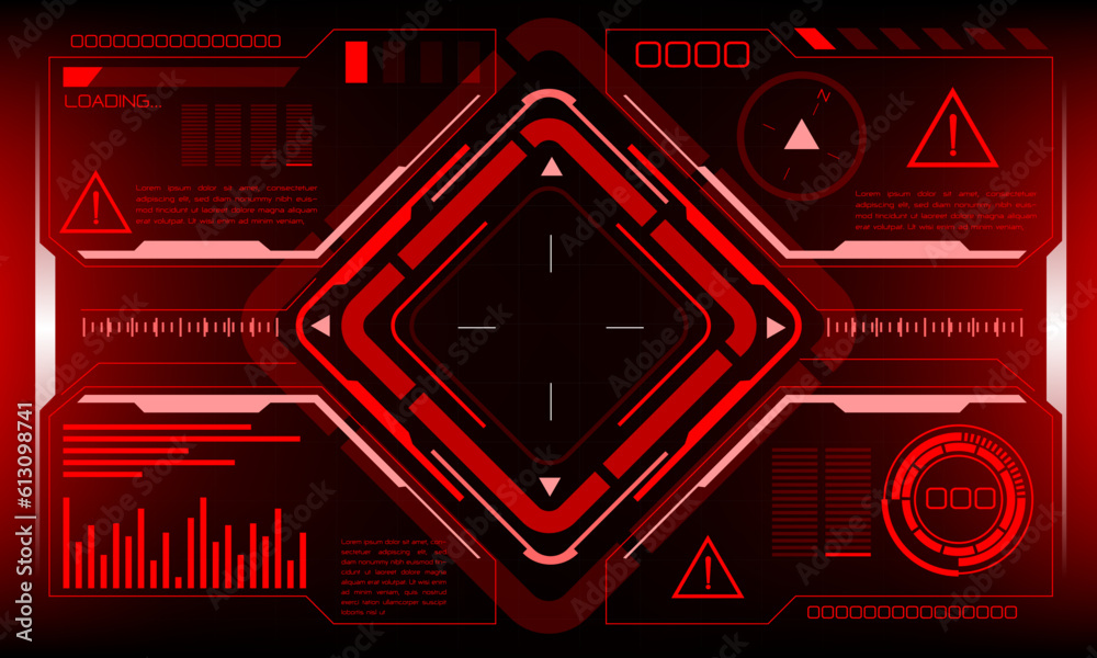 Poster hud sci-fi interface screen danger warning view design virtual reality futuristic technology display