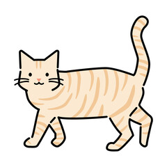 歩く猫のイラスト