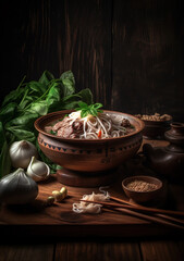 Pho (Vietnam) rice noodles, Generative AI