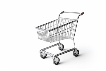 Ai generative. Shopping cart against the white