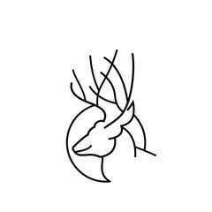 Line Art Deer Icon