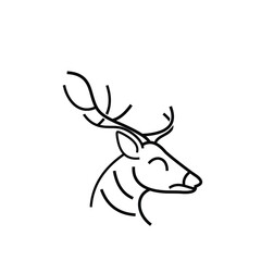 Line Art Deer Icon