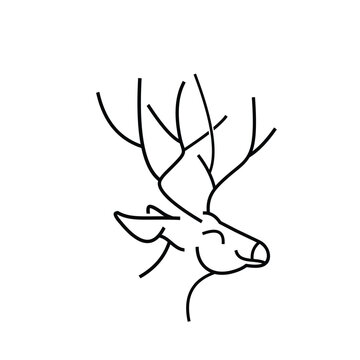 Line Art Deer Icon