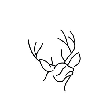 Line Art Deer Icon