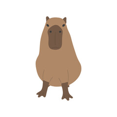 capybara single 17 cute on a white background, vector illustration. 