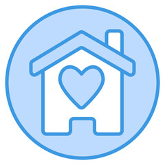 Fototapeta premium Home icon in blue style, use for website mobile app presentation
