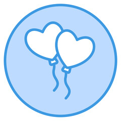 Love balloon icon in blue style, use for website mobile app presentation
