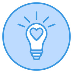 Light bulb icon in blue style, use for website mobile app presentation