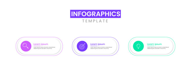 infographic vector design with icons and 3 options or steps. Infographics for business concepts. Can be used for presentation banners, workflow layouts, process diagrams, flow charts, info charts