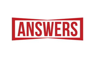 Answers Red Rubber Stamp vector design.
