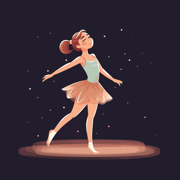 Girl doing Ballet dance illustration