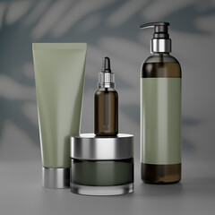 Set cosmetics mockup green