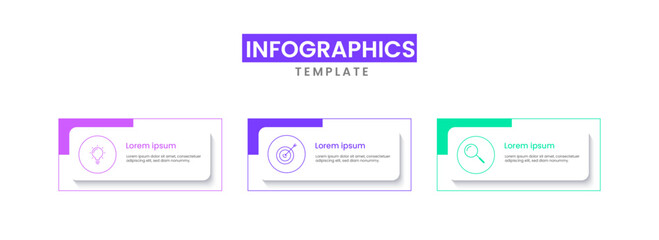three step or option infograhic template