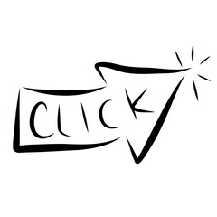 Click sign arrow click vector illustration graphic hand drawn sketch scribble