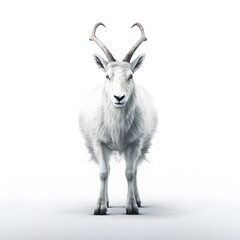 A pure white background image with a colored animal