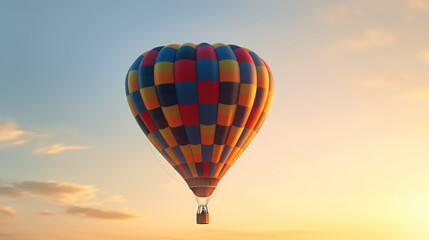 Obraz premium Colorful hot air balloon in flight. Generative Ai 