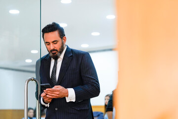 Indian corporate or businessman using smartphone