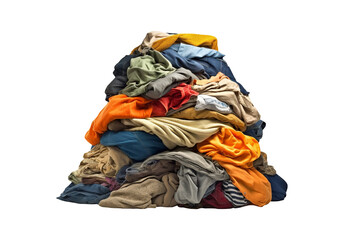 pile of clothes isolated transparency background. Generative AI - 613105730