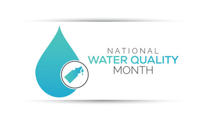 August is national water quality month vector illustration, suitable for web banner or printing campaign.