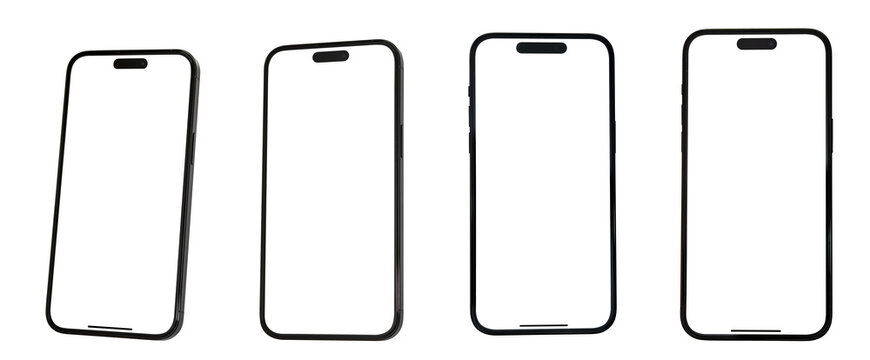 Mockup of Iphone 15 Ultra or pro max set Transparent - PNG isolated , new iphon 13 mini Mock up screen template for Infographic Business web site design app ios 16 : Bangkok, Thailand - Nov 14, 2022	
