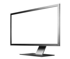 Perspective view of black monitor, cut out