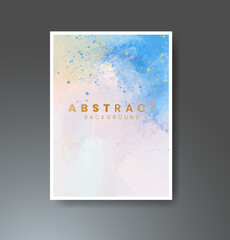 Cards with watercolor background. Design for your cover, date, postcard, banner, logo.