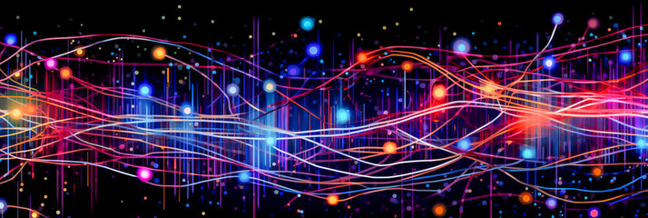 Fototapeta premium Neue Technologie, Künstliche Intelligenz, KI Schaft Verbindungen zwischen Informationen, Data Analyse