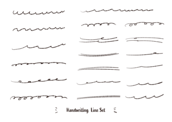 手書きのラインセット_黒