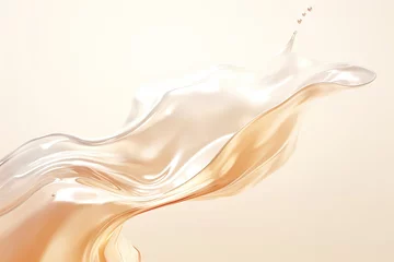 Poster Liquid serum or hyaluronic acid splash on light pastel background © Maris