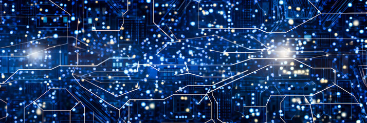 Fototapeta premium Neue Technologie, Künstliche Intelligenz, KI Schaft Verbindungen zwischen Informationen, Data Analyse