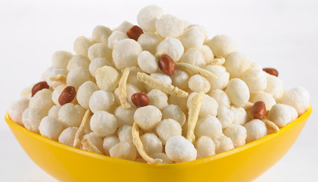 bowl of tapioca / sago chiwda for upwas