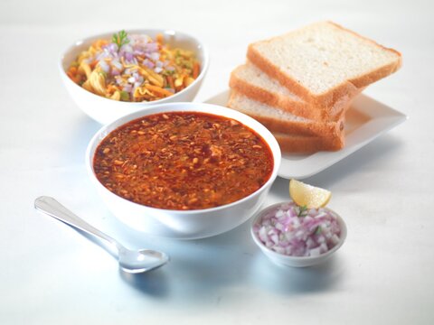 indian spicy misal dish for breakfast