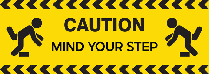 Caution vector sign. Mind your step sign.