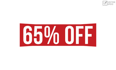 65% Off Red Rubber Stamp vector design.