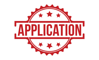 Obraz premium Application stamp red rubber stamp on white background. Application stamp sign. Application stamp.