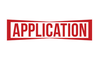 Application stamp red rubber stamp on white background. Application stamp sign. Application stamp.