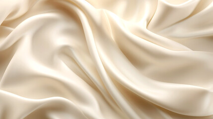 Obraz premium Smooth elegant champagne white silk or satin cloth texture. Abstract background. Banner. Generated AI