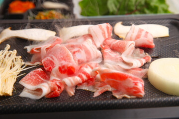 grilled pork belly BBQ , korean cuisine. samgyeopsal 삼겹살, 한국음식, 돼지고기,삼겹살,날것,누끼,돼지고기,사람없음,삼겹살,신선,실내,요리,육류,음식,음식재료,조각