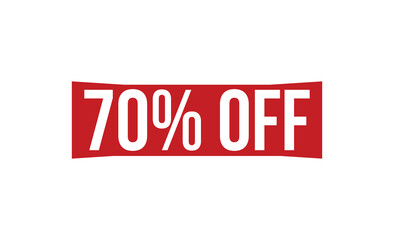 70% Off stamp red rubber stamp on white background. 70% Off stamp sign. 70% Off stamp.