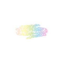 Holographic sticker Y2K isolated on white background. Rainbow vector paint stroke, texture element. Nice pastel patch.