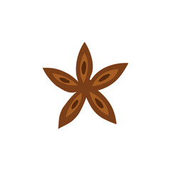 Cartoon anise star autumn fall Thanksgiving font element, alphabet typeface in shape of multiple sign. Vector aniseed healthy food, spicy condiment