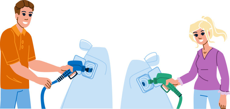 petrol station vector. fuel pump, oil service, gasoline industry, transportation gas, car eum petrol station character. people flat cartoon illustration